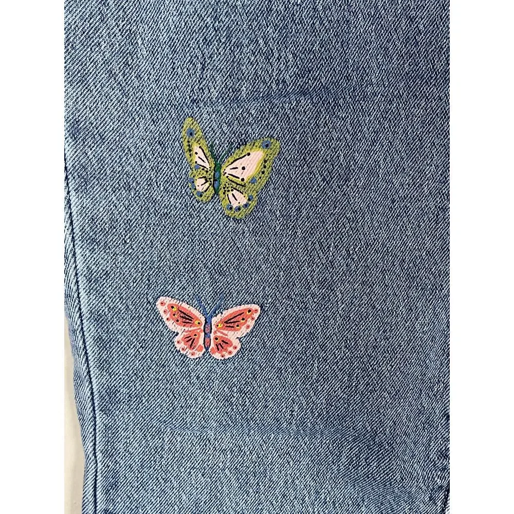 Girls Old Navy Light Wash Butterfly Jeans Sz 16